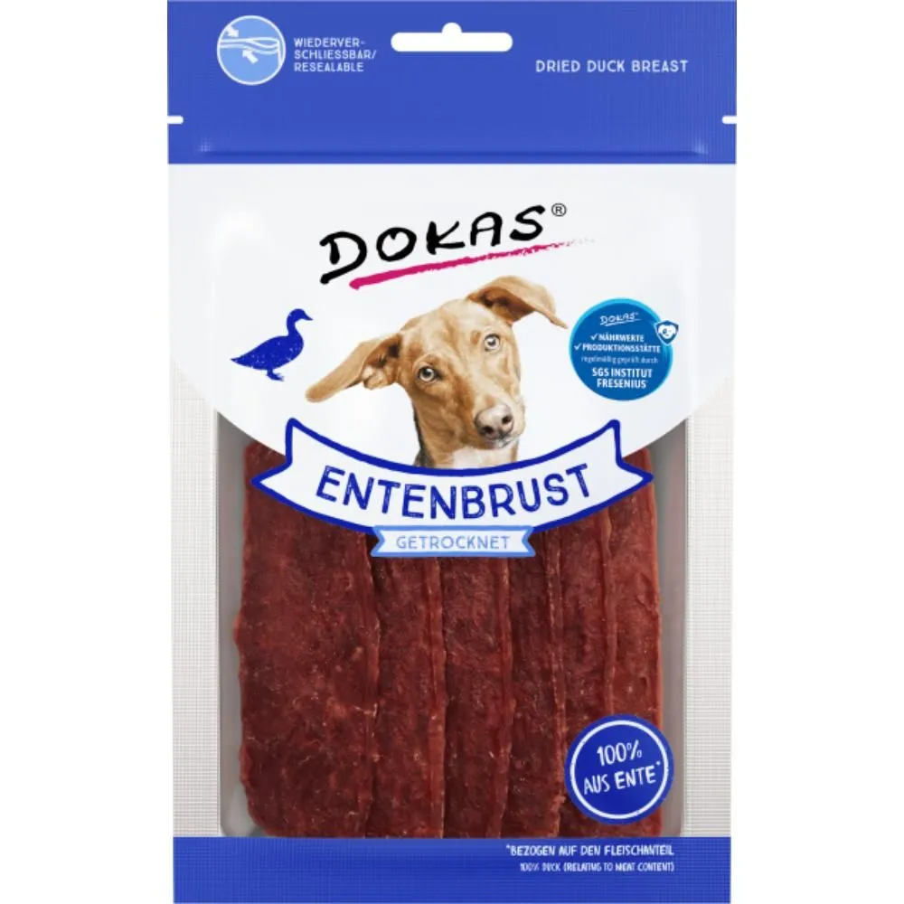 Dokas Tørrede andebrystskiver 70 g - naturlige hundesnacks